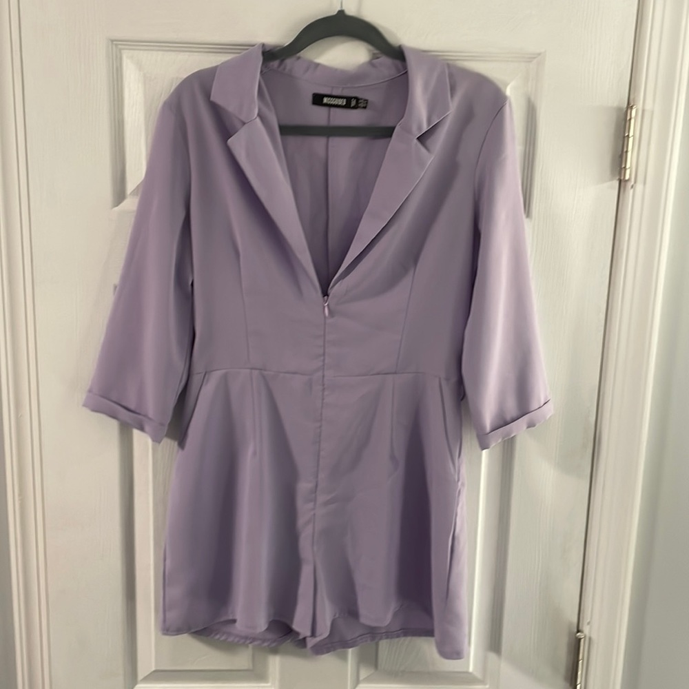 Missguided Deep-V Romper. Size 8 (Medium)